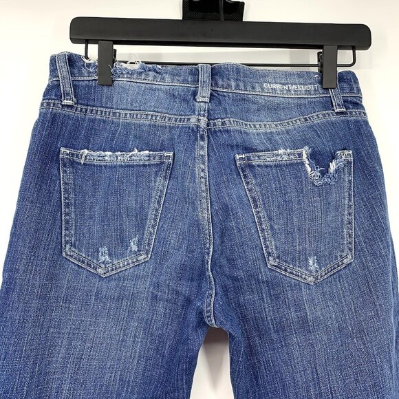 Current Elliott Jeans Blue Fling Isley Destroy Denim Relaxed Fit - Picture 8 of 11